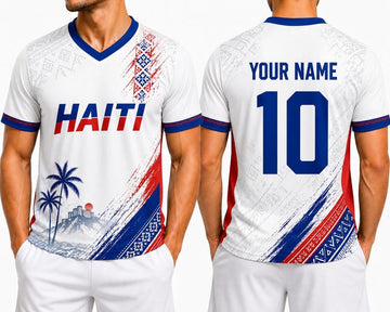 Maxcorners Personalized Haiti Soccer Champion Jersey 3D Football Fan Shirt Custom Name Design
