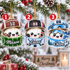 Maxcorners Dumpling Ornament Cute Skiing Mascot Character Wearing Goggles Helmet Holding Skis Mountain Snow Trees Cable Car Number Year Personalized Christmas Decor