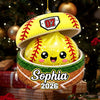 Maxcorners Dumpling Ornament Cute Cheerleader Cheer Mascot Megaphone Pompoms Hair Bow Stars Number Year 2026 Personalized Christmas Decor