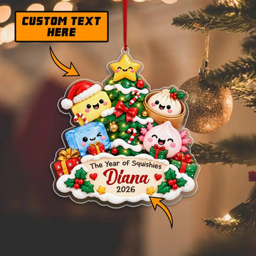 Maxcorners Dumpling Ornament Cute Squishies Characters Pine Tree Santa Hat Ice Cube Steamer Gift Boxes Year Personalized Christmas Decor