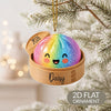 Maxcorners Dumpling Cute Sparkle Glitter Dumpling Character Wooden Steamer Basket Year Personalized Christmas Ornament