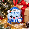 Maxcorners Dumpling Ornament Cute Winking Character Santa Cap Holly Berries Snowflakes Scarf Snowman Top Hat Tree Hanging Personalized Christmas Decor