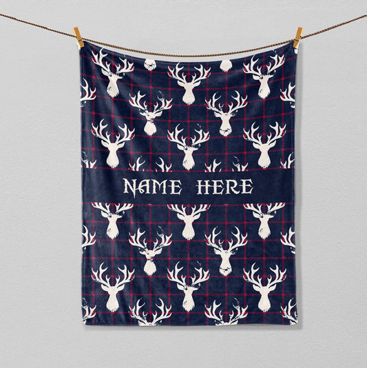 Maxcorners Personalized Deer Blanket, Hunting Blanket, Custom Name Soft Cozy Sherpa Fleece Throw Blankets, Gift for Hunter, Hunting Lover LM1711