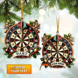 Maxcorners Custom Name Dart Ornament, Christmas Gift for Dart Player