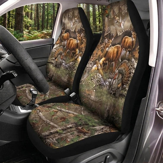 Maxcorners Elk Hunting Woodland Wildlife Camo Car Seat Covers