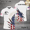 Maxcorners Golf American Flag Ripped Crack Pattern Multiple Options Personalized Name, Team Name 3D Shirt (9 Designs)