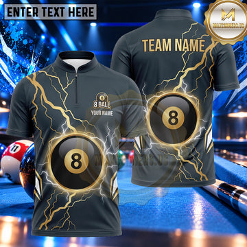 Maxcorners Cracked Marble Thunderbolt Pool Multiple Options Personalized Name, Team Name 3D Shirt