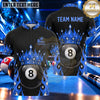 Maxcorners Royal Crown Flame Emblem Pool Multiple Options Personalized Name, Team Name 3D Shirt