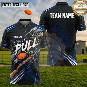 (5 Colors) Maxcorners Trap Shooting PULL Shotgun Clay Target Grunge Sport Multiple Options Personalized Name, Team Name 3D Shirt