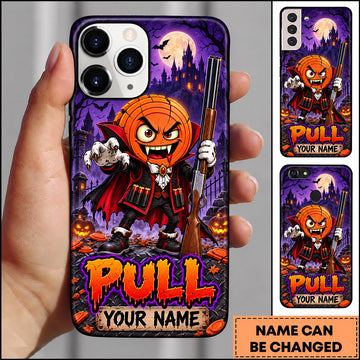Maxcorners Trap Shooting Halloween Pumpkin Character Personalized Name 3D Phone Case