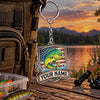 Maxcorners American Flag Fishing Shield Personalized Name 2D Acrylic Keychain Ornament (8 Fish Species)
