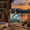 Maxcorners Bold Fishing Typography Artwork Personalized Name 2D Acrylic Keychain Ornament (8 Fish Species)