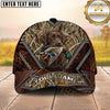 Maxcorners Wood Grain Geometric Marsh Camo Dog Hunting Multicolor Options Personalized Name 3D Cap