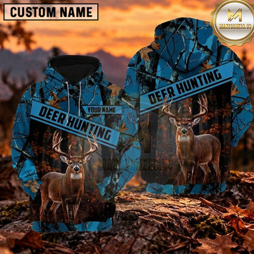 Maxcorners Deer Hunting Realistic Forest Camo Personalized Name 3D Hoodie