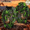 Maxcorners Deer Hunting Sharp Geometric Woodland Camo Personalized Name 3D Hoodie