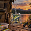 Maxcorners King of the Lake Fishing Crest Personalized Name 2D Acrylic Keychain Ornament (8 Fish Species)