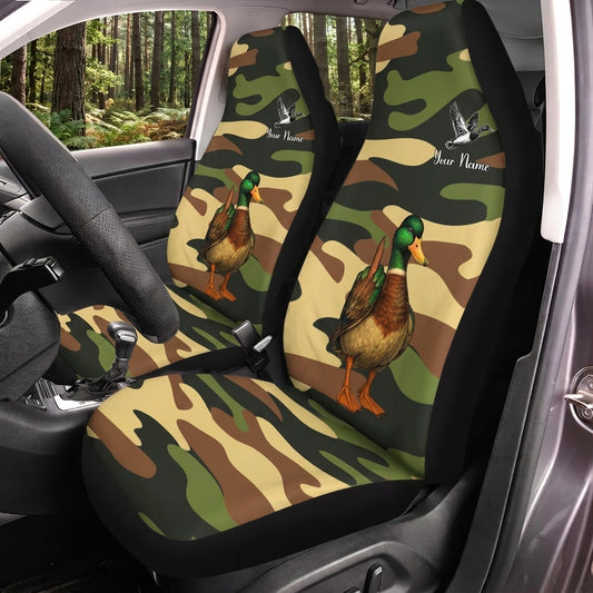 Maxcorners Duck Hunting Green Woodland Camo Car Seat Covers