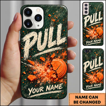 Maxcorners Trap Shooting Grunge Splash Clay Target Personalized Name 3D Phone Case