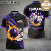 Maxcorners Bowling Flaming Ball and Pins Multiple Options Personalized Name, Team Name 3D Shirt