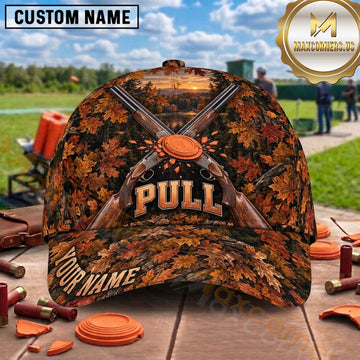 Maxcorners Trap Shooting Shotgun Clay Targets Distressed Sport Graphic Multiple Options Personalized Name 3D Cap