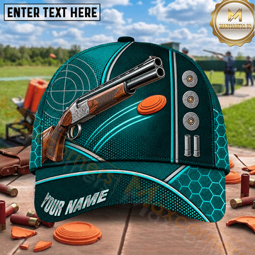 Maxcorners Trap Shooting Double Barrel Shotgun Clay Targets Multiple Options Personalized Name 3D Cap