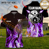 Maxcorners Target Shooting Crossed Pistols Smoke Flame Multiple Options Personalized Name, Team Name 3D Shirt