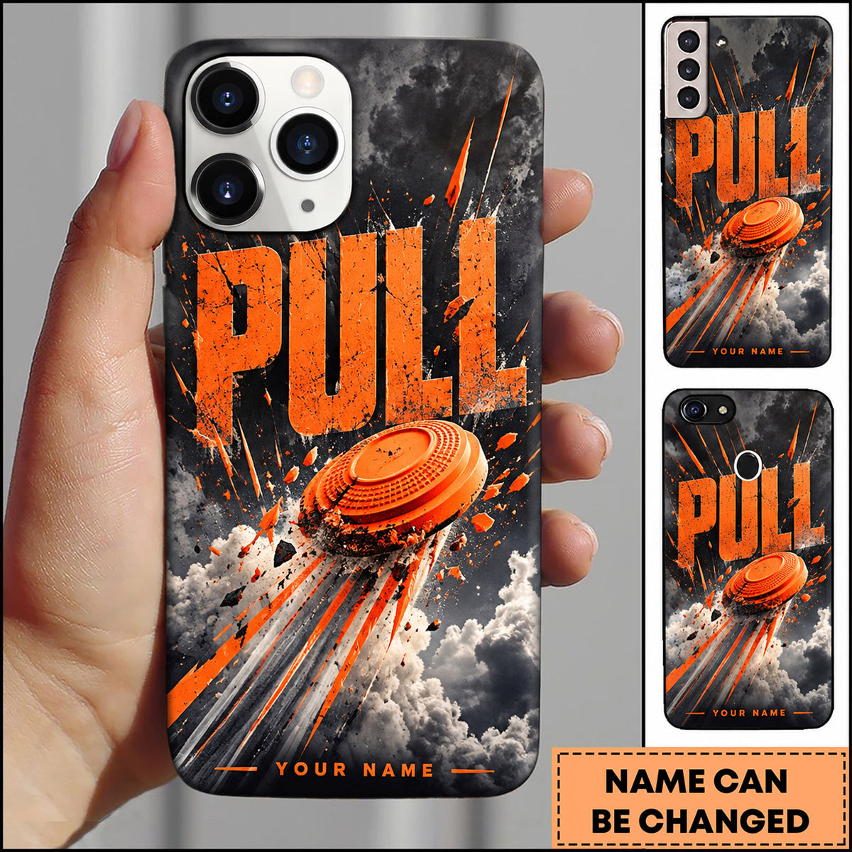 Maxcorners Trap Shooting Storm Sky Flying Clay Target Personalized Name 3D Phone Case