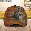 Maxcorners Rustic Leather Patch Marsh Camo Dog Hunting Multicolor Options Personalized Name 3D Cap