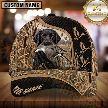 Maxcorners Mesh Panel Flying Ducks Marsh Camo Dog Hunting Multicolor Options Personalized Name 3D Cap