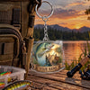 Maxcorners Golden Sunset Fishing Landscape Personalized Name 2D Acrylic Keychain Ornament (8 Fish Species)