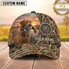 Maxcorners Sunset Marshland Compass Emblem Duck Hunting With Dogs Multi Options Personalized Name 3D Cap
