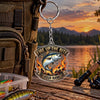 Maxcorners Fire Up the Bite Flame Fishing Personalized Name 2D Acrylic Keychain Ornament (8 Fish Species)