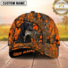 Maxcorners Blaze Orange Forest Camo Duck Hunting With Dogs Multi Options Personalized Name 3D Cap