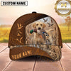 Maxcorners Dog Hunting And Duck Hunting Wildlife Tracks Camouflage Multiple Options Personalized Name 3D Cap