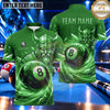Maxcorners Viking Warrior Thunder Armor Billiards Multiple Options Personalized Name, Team Name 3D Shirt