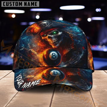 Maxcorners Billiards 8 Ball Cosmic Galaxy Fire Multiple Options Personalized Name 3D Cap