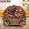 Maxcorners Duck Hunting Hunting Dog Marsh Splash Flying Ducks Feathers Shells Artwork Multiple Options Personalized Name 3D Cap