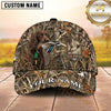 Maxcorners Classic Wetland Camo Hunting Badge Duck Hunting With Dogs Multi Options Personalized Name 3D Cap