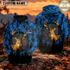 Maxcorners Whitetail Buck Autumn Forest Camo Personalized Name 3D Hoodie