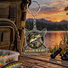 Maxcorners Classic Monochrome Fishing Hook Artwork Personalized Name 2D Acrylic Keychain Ornament (8 Fish Species)