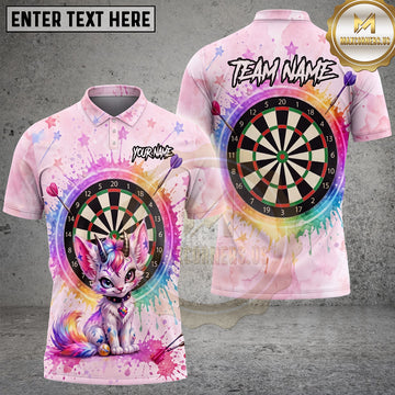 Maxcorners Darts Cute Unicorn Dartboard Floral Fantasy Art Multiple Options Personalized Name, Team Name 3D Shirt