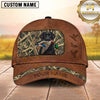 Maxcorners Rustic Leather Framed Retriever Patch Duck Hunting With Dogs Multi Options Personalized Name 3D Cap