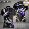 Maxcorners Bowling American Flag Strike Splash Multiple Options Personalized Name, Team Name 3D Shirt