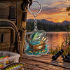 Maxcorners Rustic Fishing Gear Artwork Personalized Name 2D Acrylic Keychain Ornament (8 Fish Species)