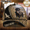 Maxcorners Black Geometric Marsh Camo Dog Hunting Multicolor Options Personalized Name 3D Cap