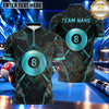 Maxcorners Cracked Marble Lightning 8 Ball Pool Multiple Options Personalized Name, Team Name 3D Shirt