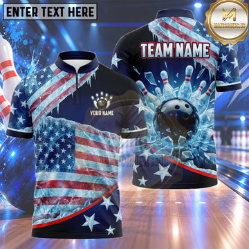 Maxcorners British Flag Bowling Jersey Futuristic Circuit Union Jack Multiple Options Personalized Name, Team Name 3D Shirt