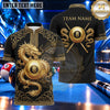 Maxcorners Oriental Dragon Imperial Pattern Billiards Multiple Options Personalized Name, Team Name 3D Shirt