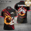 Maxcorners Bowling Flaming Ball and Pins Multiple Options Personalized Name, Team Name 3D Shirt
