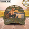 Maxcorners Duck Hunting Hunting Dog Boat Wetland Ducks Sunset Scene Multiple Options Personalized Name 3D Cap